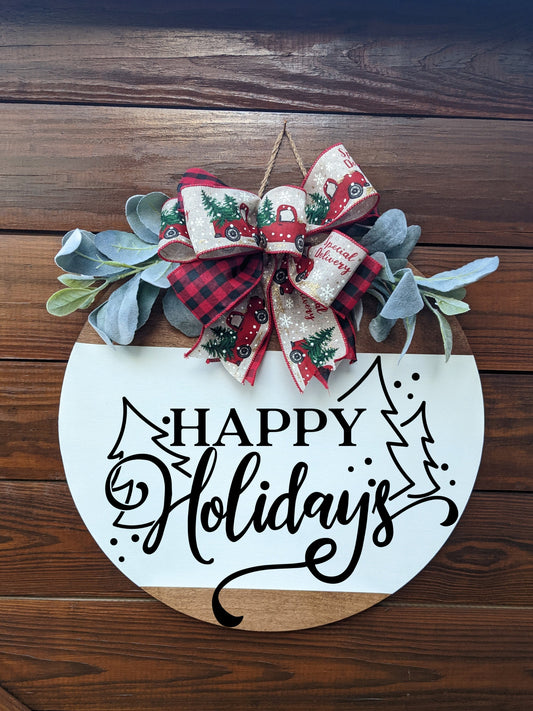 Happy Holidays Door Hanger, Christmas Door Hanger, Winter Door Hanger, Snowman Door Hanger, Merry Christmas Door Hanger, Seasonal Decor