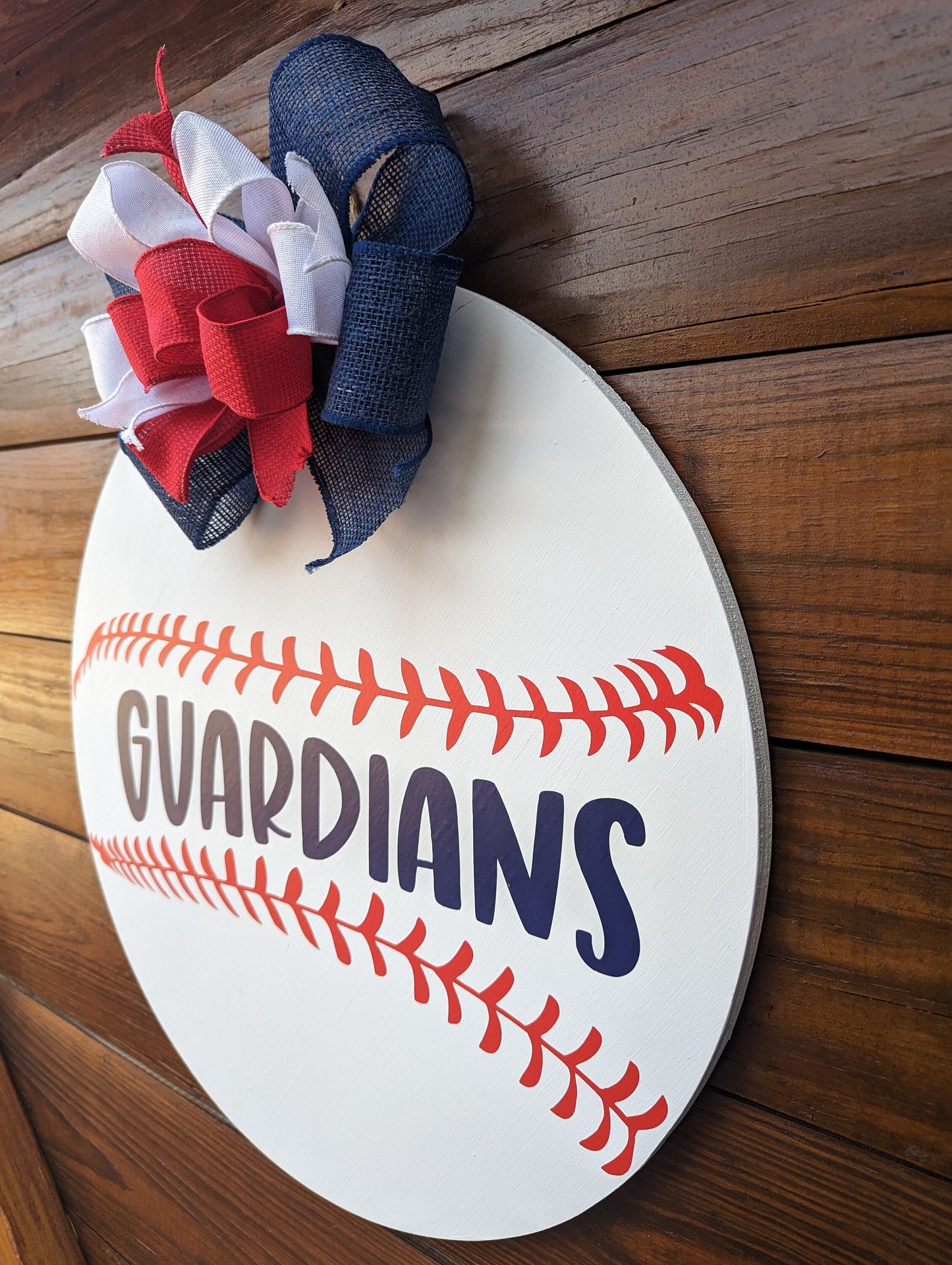Cleveland Baseball, Themed Wood Door Hanger, Baseball door hanger, Wreath, Cleveland