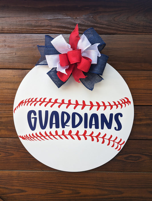 Cleveland Baseball, Themed Wood Door Hanger, Baseball door hanger, Wreath, Cleveland