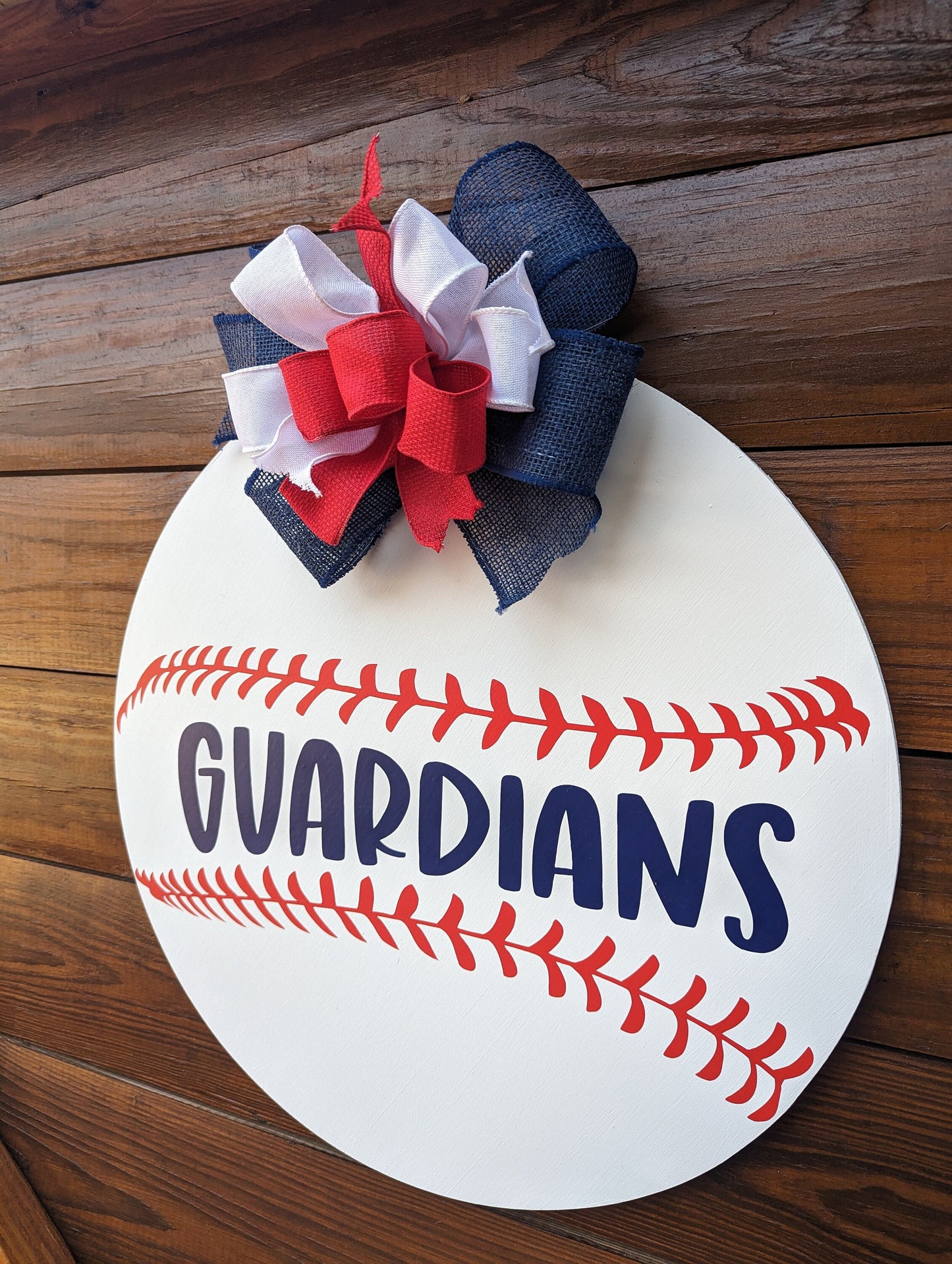 Cleveland Baseball, Themed Wood Door Hanger, Baseball door hanger, Wreath, Cleveland