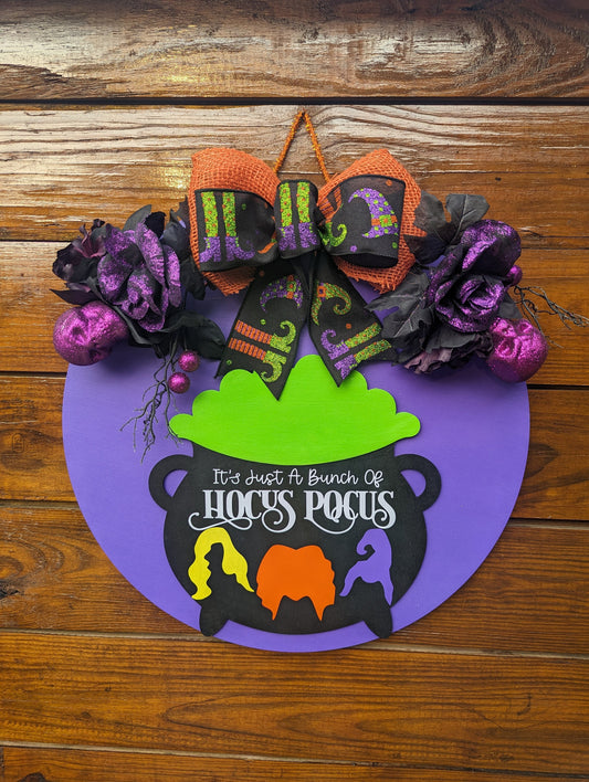 Halloween Door Hanger, Hocus Pocus Door Hanger,Front Door Welcome Sign, Halloween, I Smell Children, Sanderson Sisters Door Decor, Wreaths