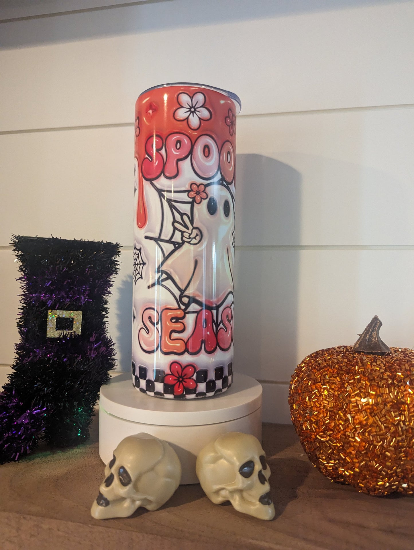 3D Inflated Retro Spooky Season Tumbler, Halloween Tumbler 3D 20oz, Halloween tumbler, Cute Tumbler, Gift,