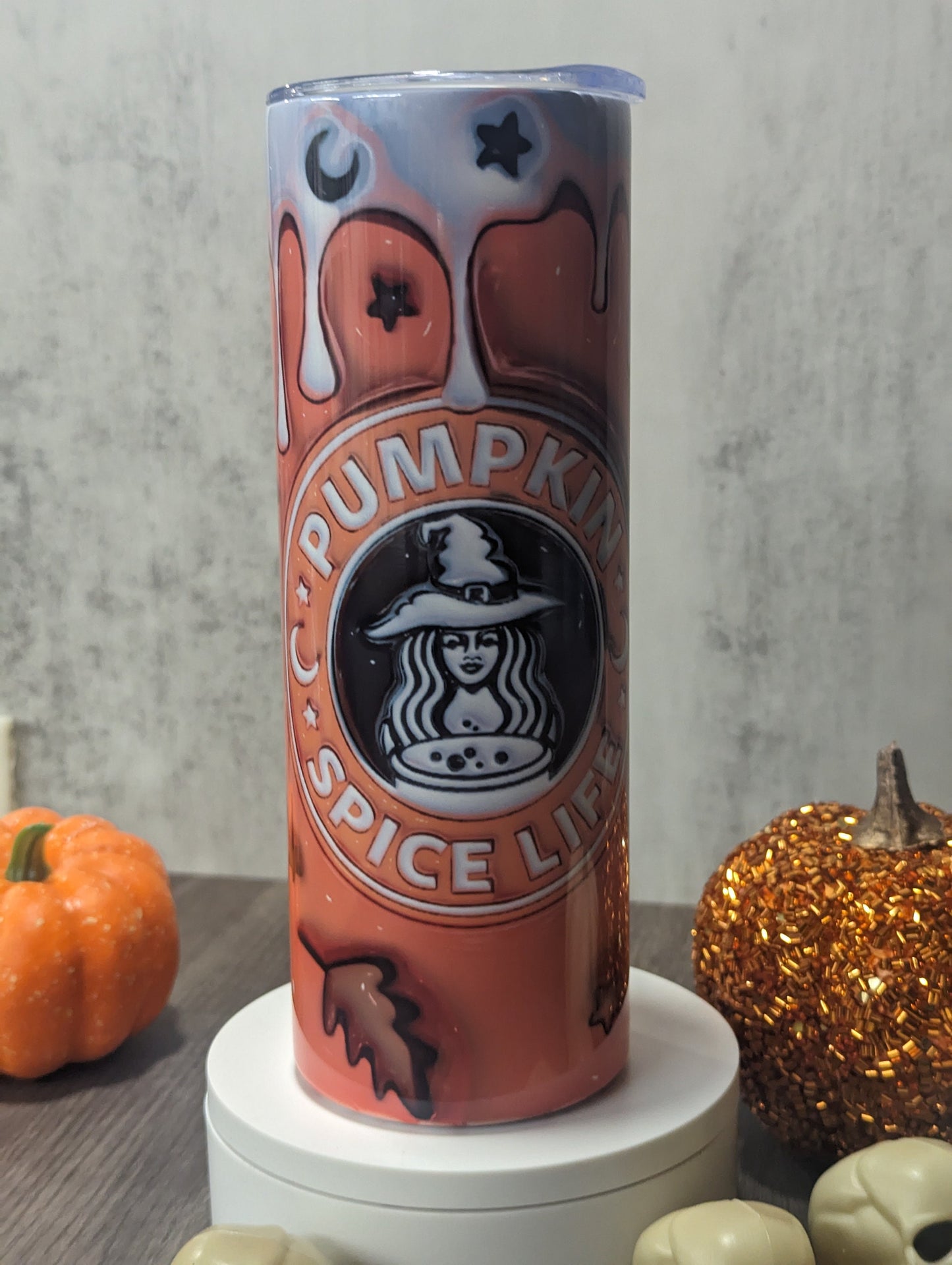 3D Inflated Pumpkin Spice Life Tumbler, Halloween Tumbler 3D 20oz, Halloween tumbler, Cute Tumbler, Gift,