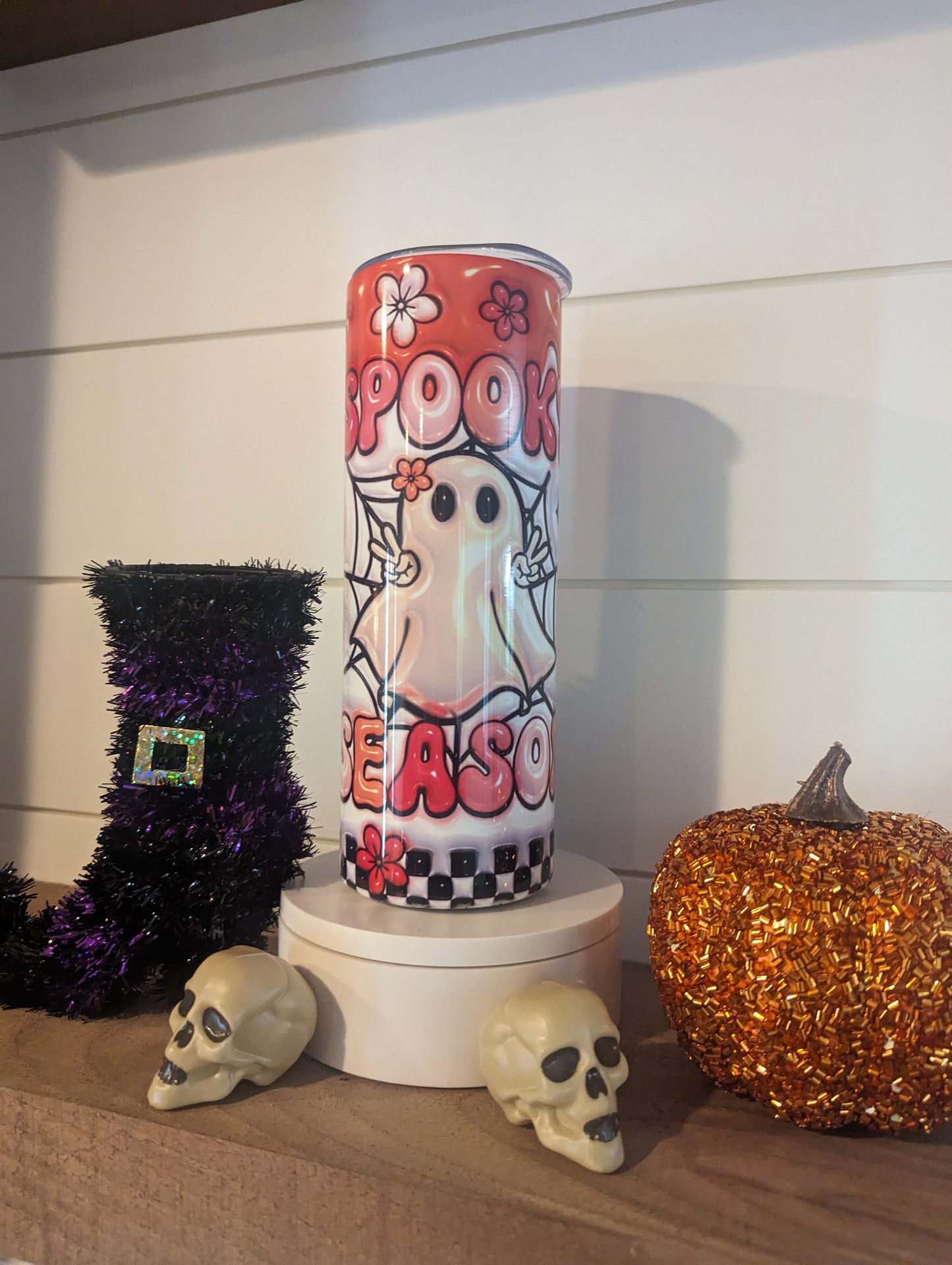 3D Inflated Retro Spooky Season Tumbler, Halloween Tumbler 3D 20oz, Halloween tumbler, Cute Tumbler, Gift,